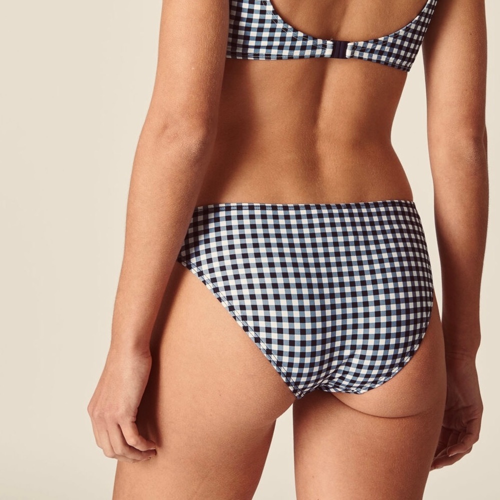 Nwt Hollister Swim Gingham Black And White Bikini Bottoms, Size Xl